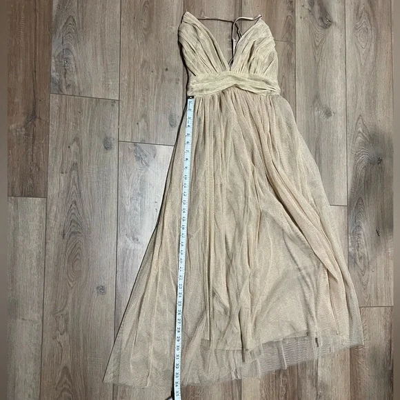 Dress Day Women’s Elegant Cream Gold Sparkle Evening Gown Dress Small - Picture 4 of 5